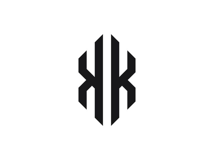 the letter k is made up of two intersecting lines in black on a white background