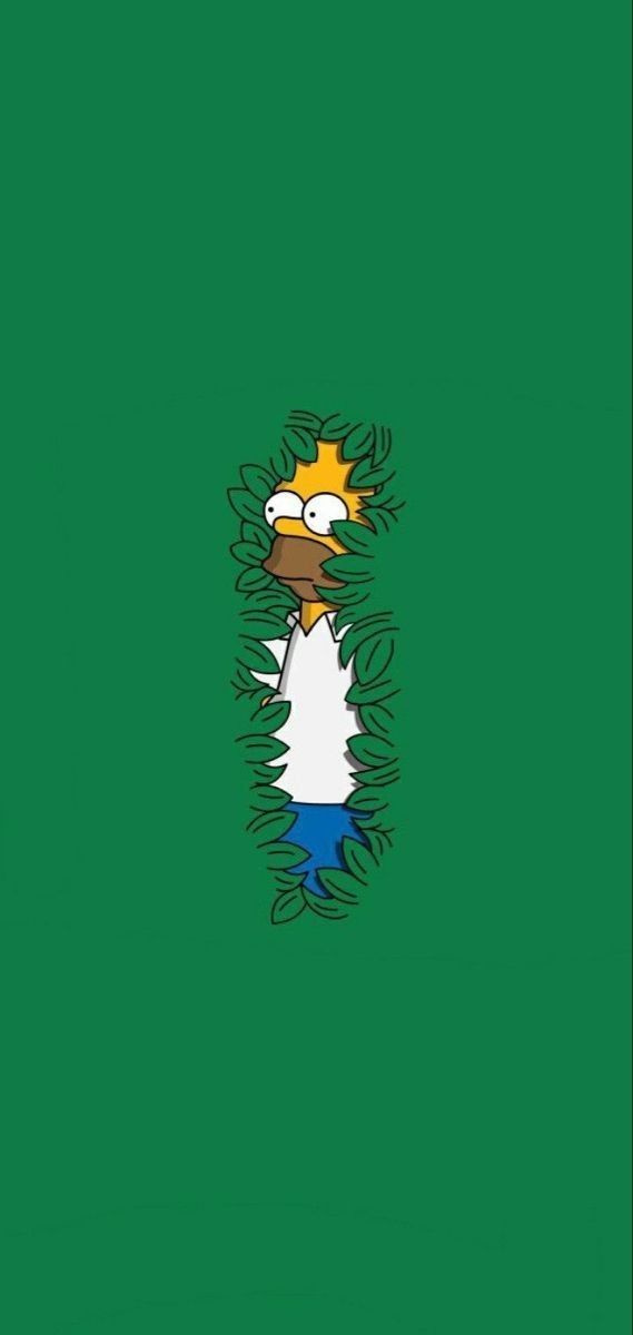 the simpsons character is standing in front of a green background