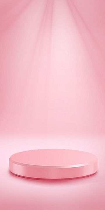 an empty pink podium with light coming from behind it on a pastel pink background