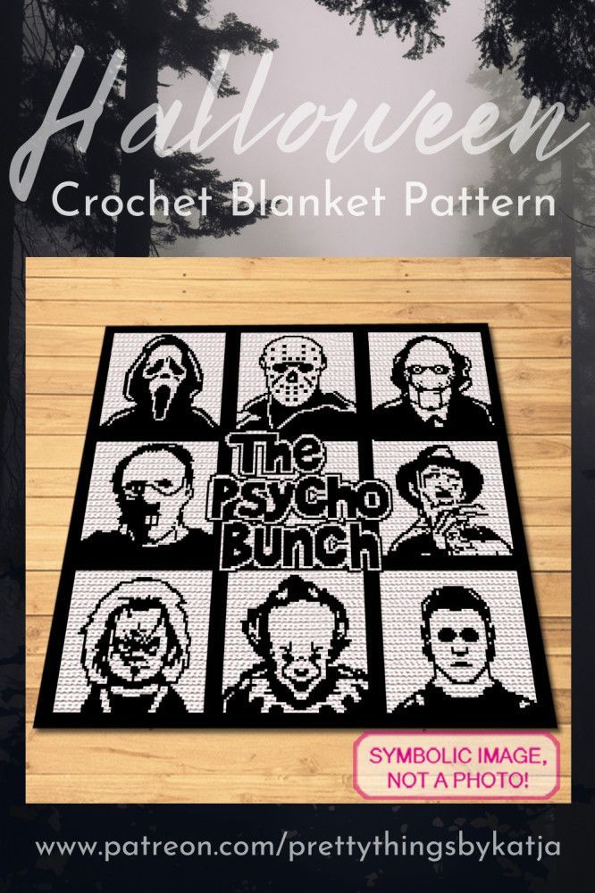 a black and white photo with the words halloween crochet blanket pattern on it