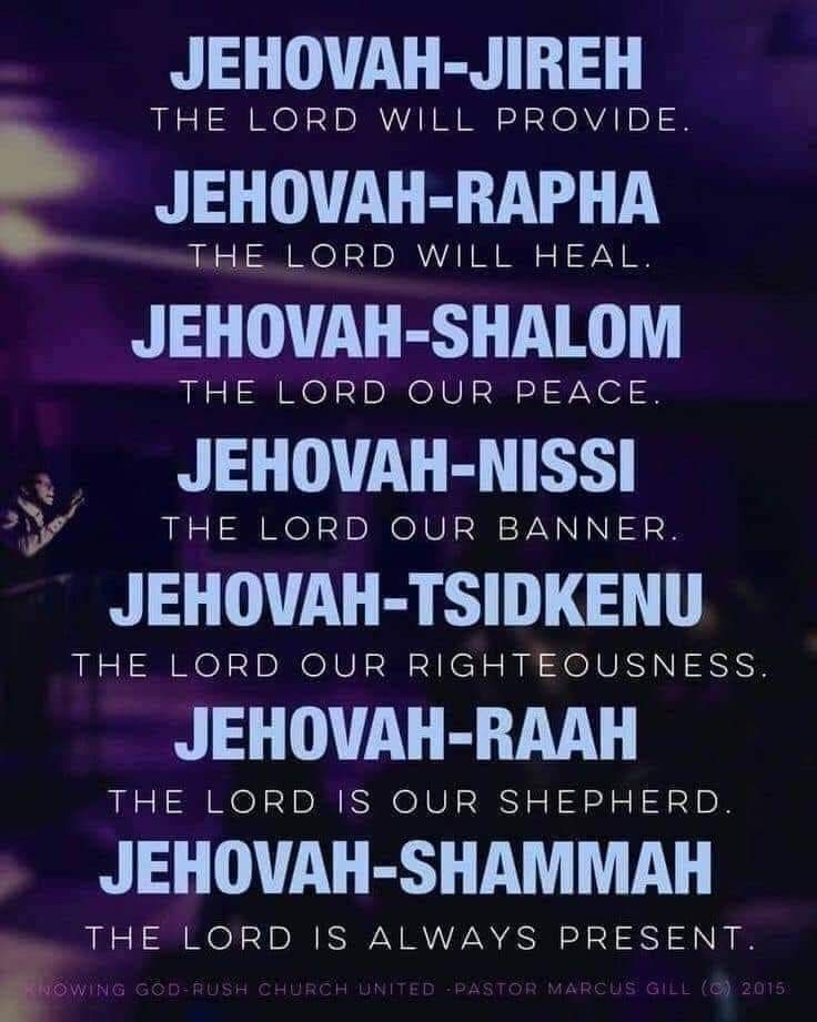 the lord is always present with his name in blue and white text on a purple background