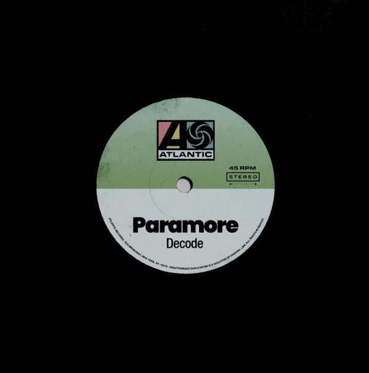 the label for paramore's record album, which is in black and white