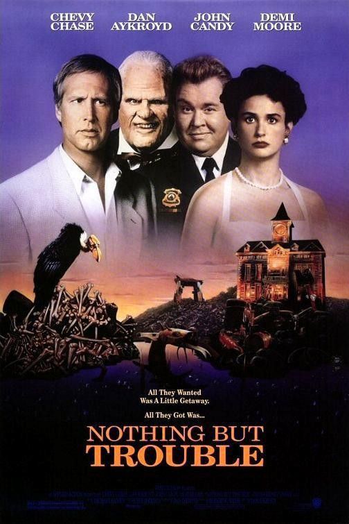 the movie poster for nothing but trouble with two men and an eagle in front of them