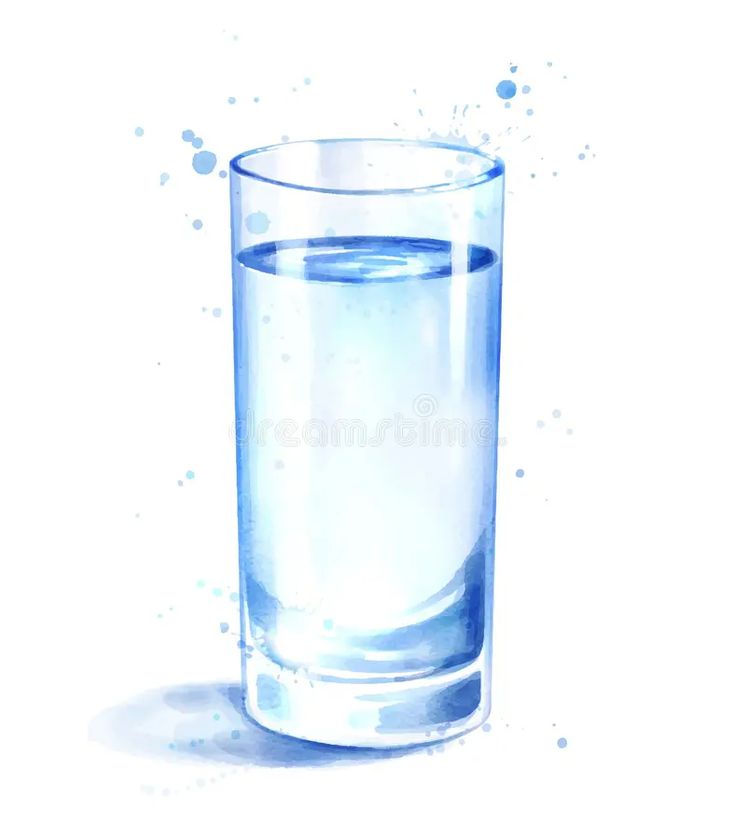 a glass filled with water on top of a white background royalty illustration stock images and clipping