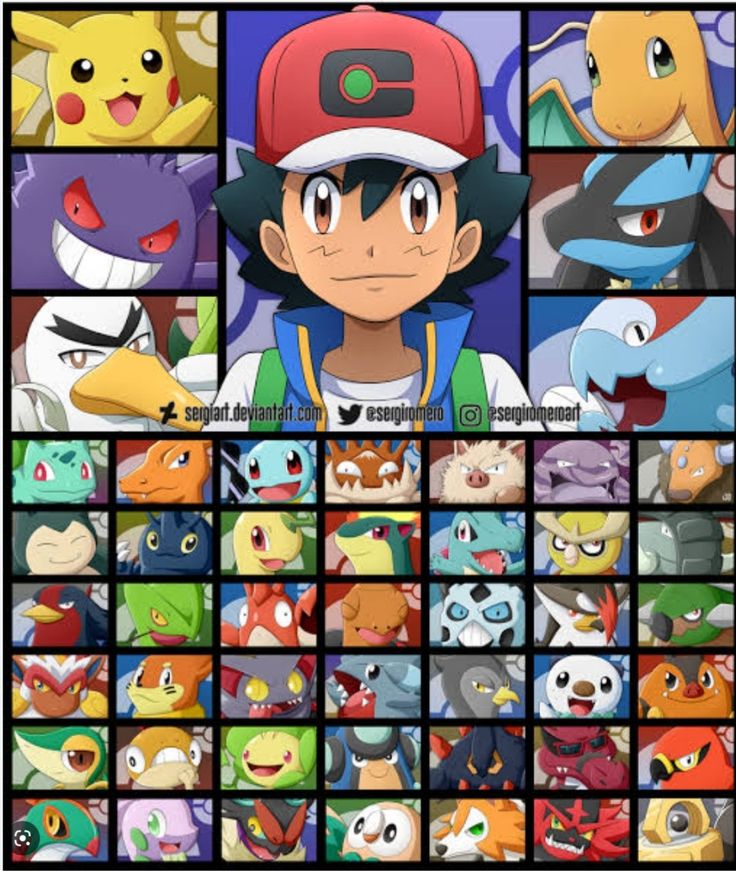 pokemon wallpaper with all the different characters