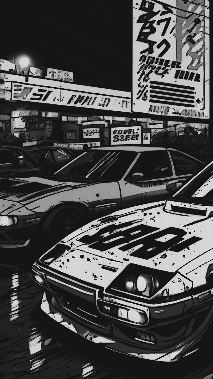 Cars Lockscreen, Black And White Car Wallpaper, Black Car Wallpaper Iphone, Black Aesthetic Wallpaper Lockscreen, Jdm Cars Wallpapers, Aesthetic Lockscreens Iphone Wallpapers, Car Phone Wallpaper, Cars Wallpaper Iphone, Jdm Wallpapers