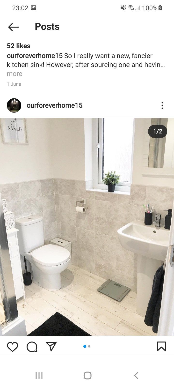 the bathroom is clean and ready to be used by someone who likes it on instagram