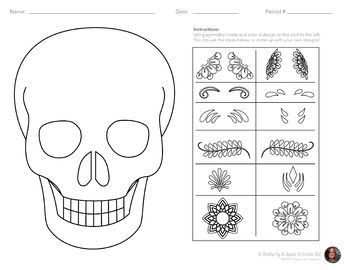 an image of a skull with flowers and leaves on it