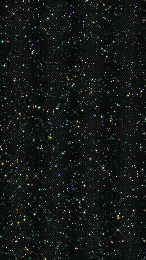 an image of stars in the night sky with lots of sparkles on black background