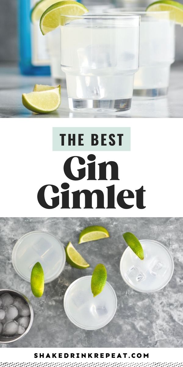 the best gin gimlet recipe with limes and ice cubes in glasses