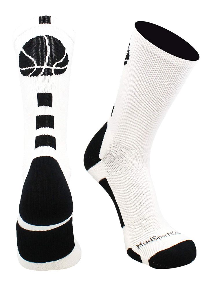 PRICES MAY VARY. PERFECT BASKETBALL SOCKS: Add of a touch of fun to the season with this fresh take on the traditional basketball sock. This sock is a crew length (hits mid-calf) and comes in many team color combinations. These elite basketball socks are popular with both boys, girls and teens alike! Pair these with your favorite basketball shoes and basketball shorts and you are ready to rock the court! ACCURATE SIZING: MadSportsStuff Sock Size: X-Small - Youth Shoe Size 8-12, Small - Youth Sho White Non-slip Comfortable Socks, Comfortable Sweat-resistant White Socks, Comfortable Sweat Resistant White Socks, Comfortable Non-slip White Socks, Comfortable Breathable White Socks, Comfortable White Sweat Resistant Socks, Breathable White Socks, Comfortable White Breathable Socks, White Breathable Socks