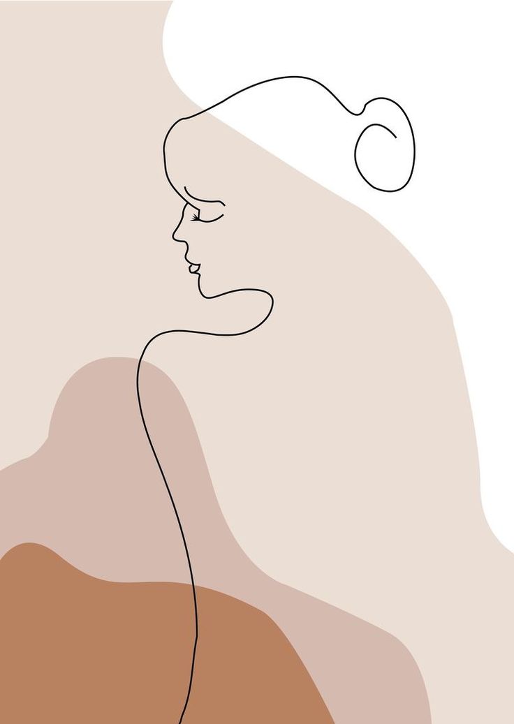 a drawing of a woman's face with long hair and a nose ring on her head