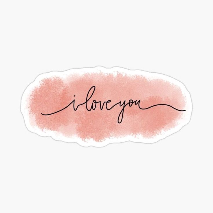 the word i love you written in cursive writing on a pink watercolor background