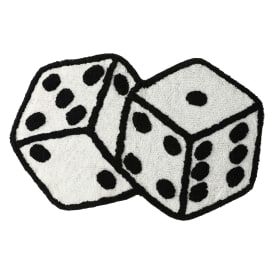 two black and white dices on a white background