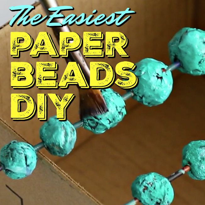 the paper beads are being made into balls