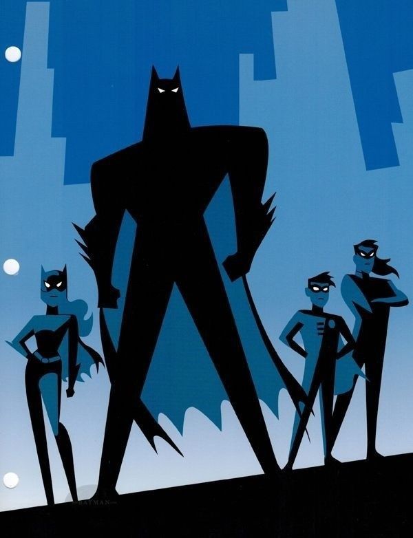 an image of batman silhouettes in the city