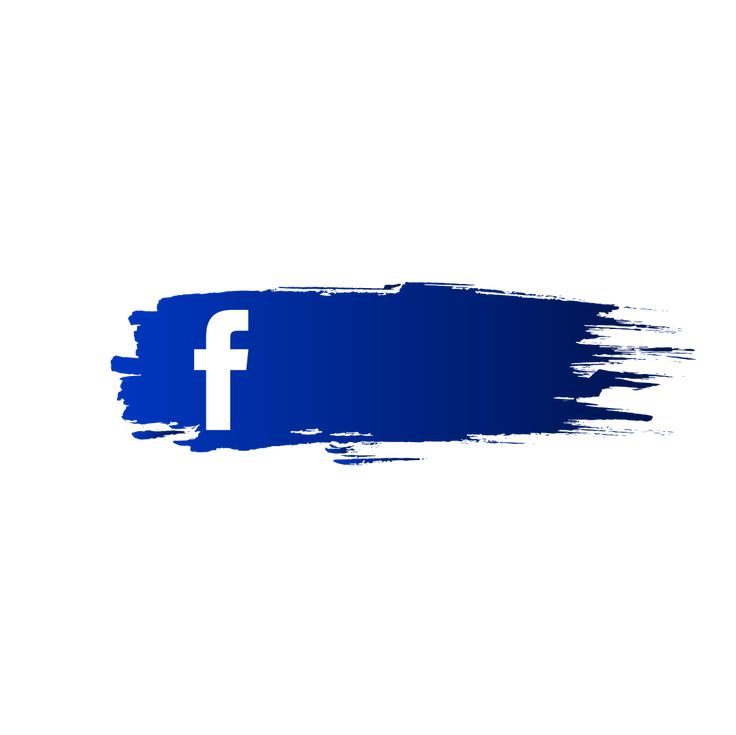 the facebook logo is blue and has white paint splattered on it's side