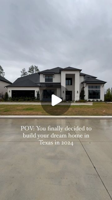 a house with the words pov you finally decided to build your dream home in texas in