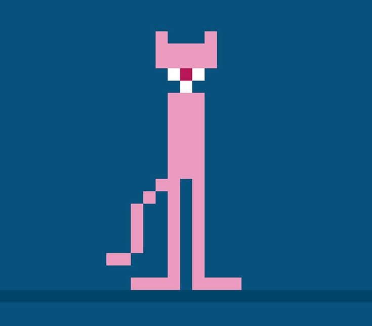 a pink dog pixellated into the shape of an animal