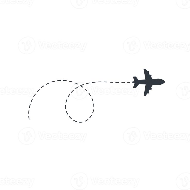 an airplane flying in the sky with a dotted line going through it's center