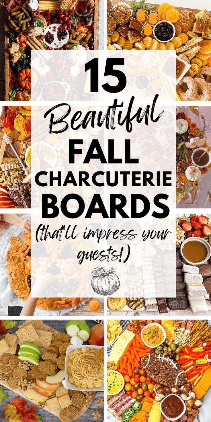 a collage of pictures with the words 15 beautiful fall charure boards