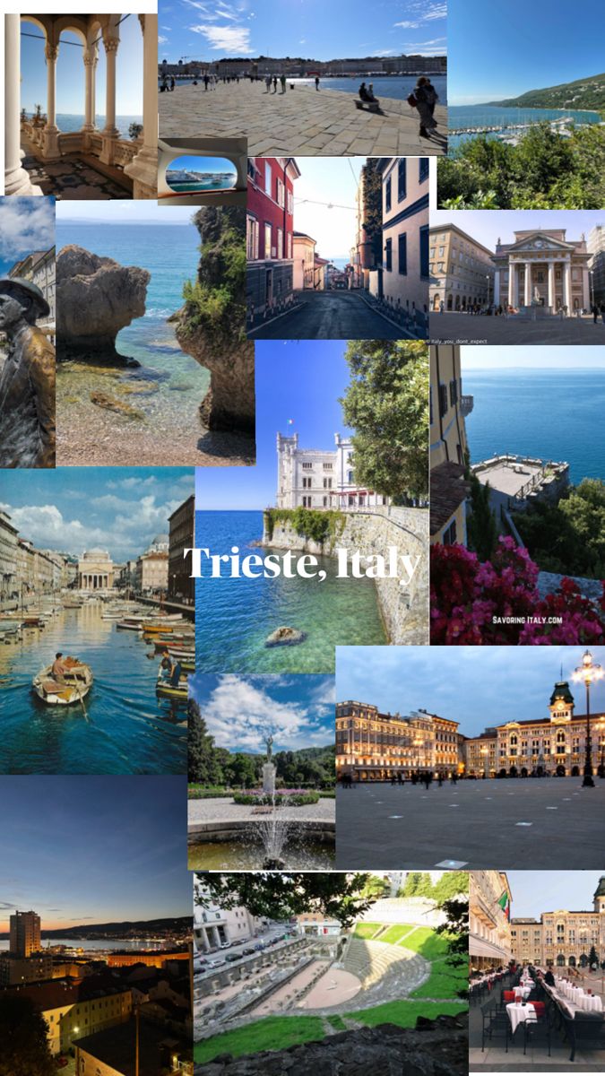 there are many different pictures in this collage with the words trisice italy