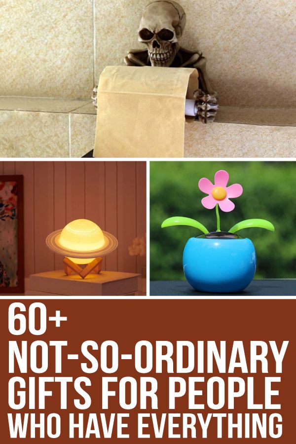 there is a collage of pictures with different things in the background and text that reads, 60 + not - so - ordinary gifts for people who have everything