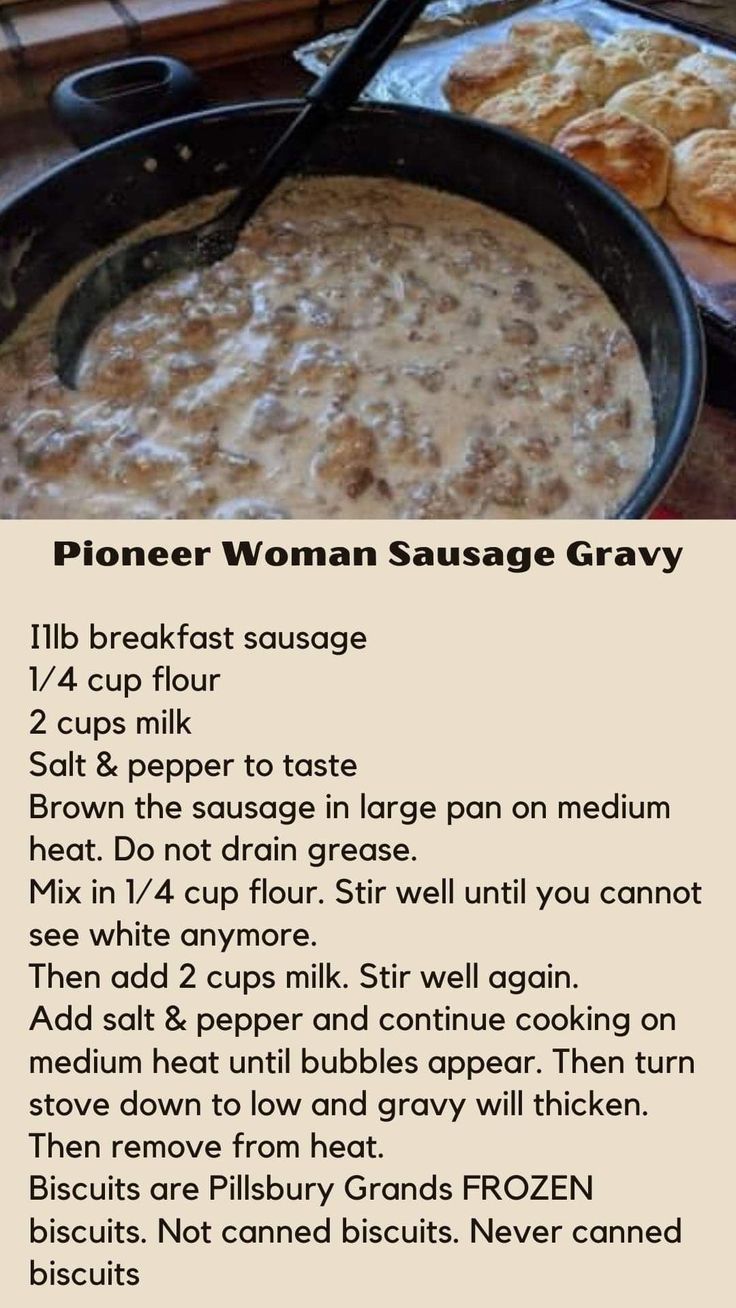 a recipe for a woman's sausage gravy