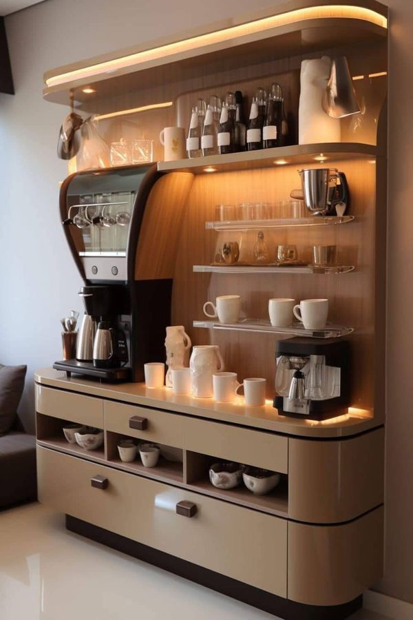 an espresso machine sitting on top of a counter