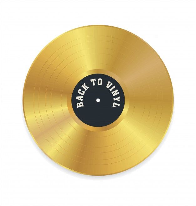 a gold record with the words back to vinyl on it