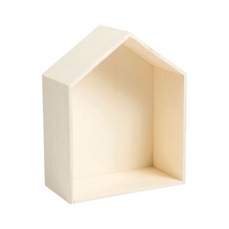 a small white house shaped box on a white background