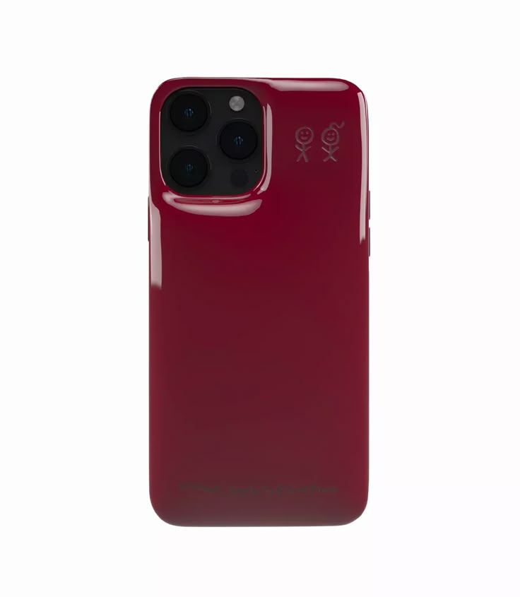 the back view of an iphone 11 case in red, with its camera facing forward