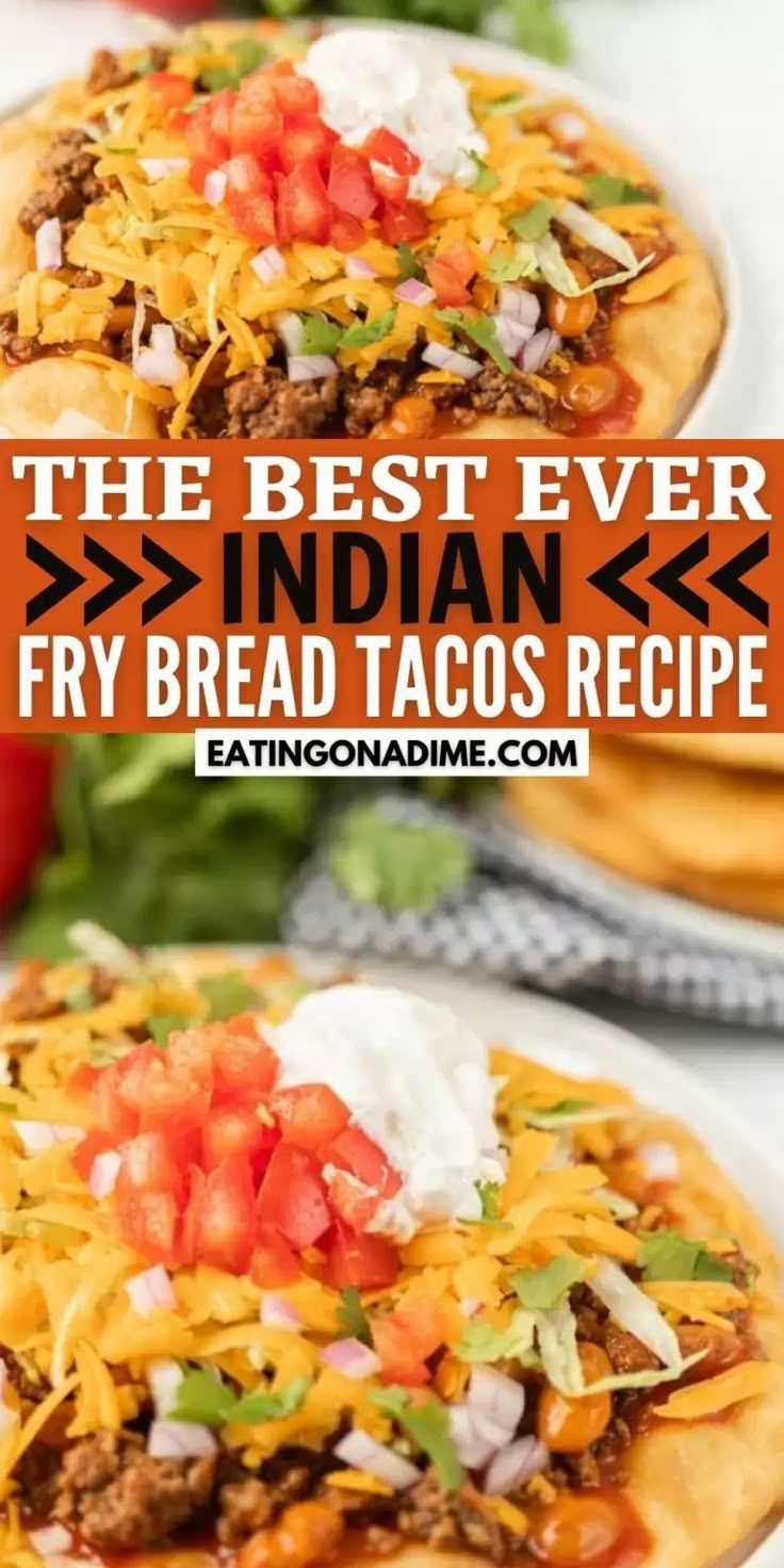 Native American Food Recipes, Indian Fry Bread Recipe Easy, Indian Taco Recipes, Easy Fry Bread Recipe, Indian Fried Bread Recipe, Indian Taco, American Food Recipes, Fry Bread Tacos, Indian Fry Bread