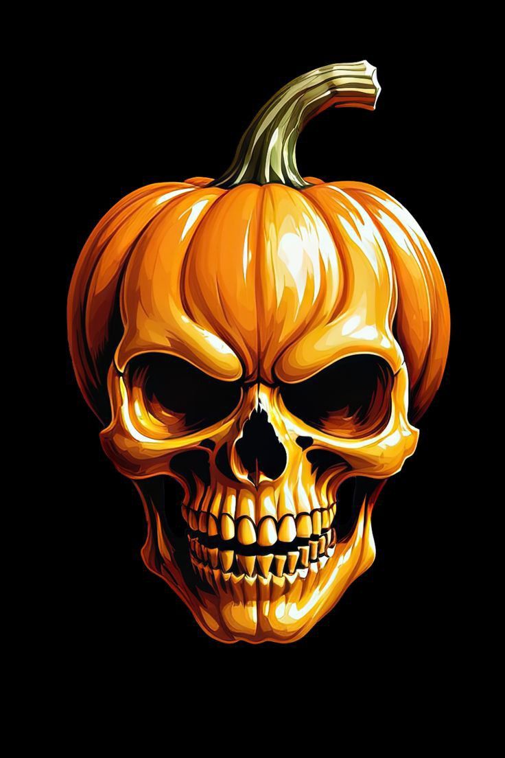 a pumpkin with a skull on it