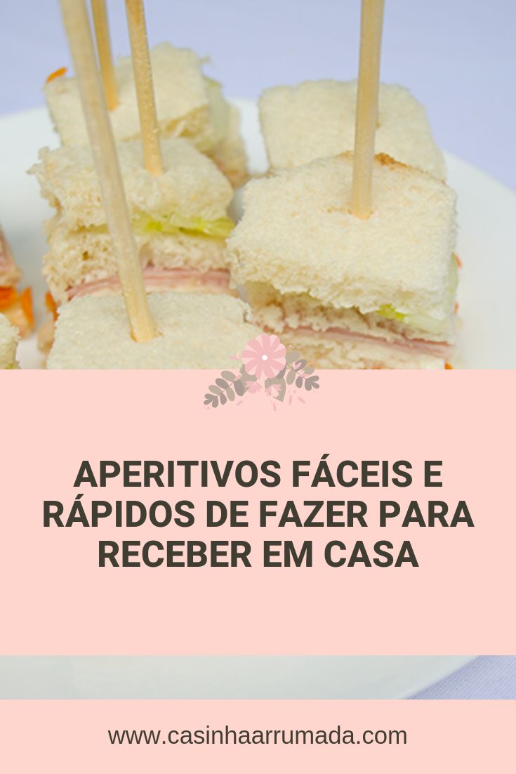 sandwiches with toothpicks on them sitting on a plate in front of the words appetivoos facies e rapidos de fazer para recer em casa