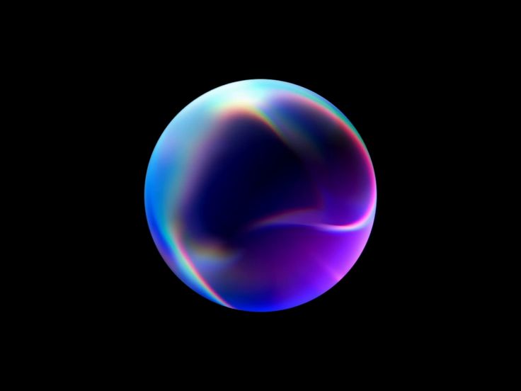 an image of a soap bubble in the dark sky with some light coming from it