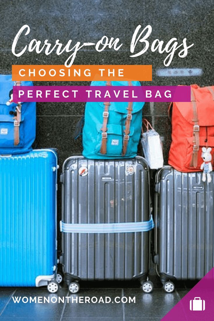 luggage bags lined up against the wall with text that reads carry - on bags choosing the perfect travel bag