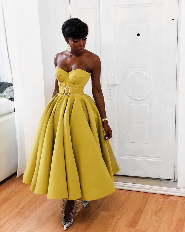 The Ultimate Wedding Guest Style Guide: Issue 2 | A BN Weddings x BN Style Collab Tea Length Prom Dress, Dorothy Dandridge, Rocker Girl, Prom Dresses Yellow, Wedding Guest Style, Yellow Satin, Satin Short, Short Homecoming Dress, Short Prom Dress