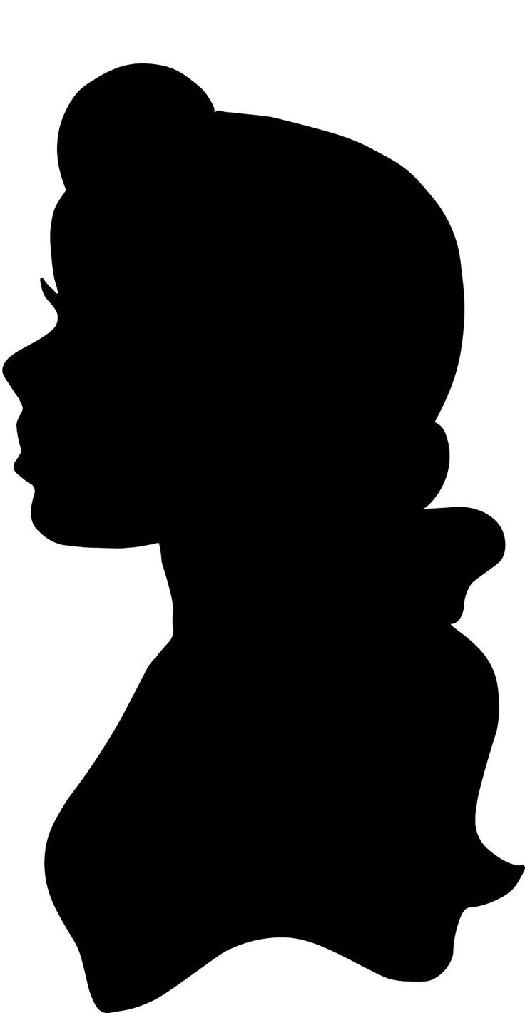 a black silhouette of a woman's head