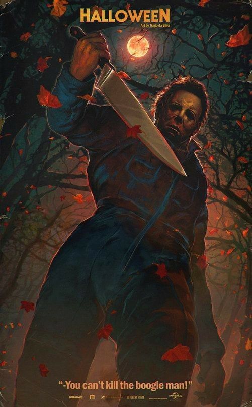 a movie poster with a zombie holding a knife