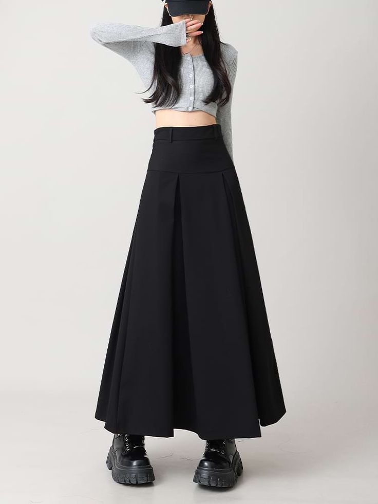 Reach stylish heights with this Tiered Pleated Midi Skirt from nightcity clothing! Perfect for all occasions, this high-waisted skirt features a pleated design that moves with your body. Whether you pair it with a crop top and sneakers for a casual look or dress it up for a romantic night out, you can be sure to make a statement in this gorgeous skirt. With its breathable fabric, this pleated midi skirt is the perfect addition to amp up any outfit.
Gender: WomenMaterial: PolyesterLength: Midi-to Suit Skirt Women, Skirts Korean, Skirt Outfits Aesthetic, Long Black Skirt, Umbrella Skirt, Clothes Korean Style, Pleated Long Skirt, Black Maxi Skirt, Womens Skirts