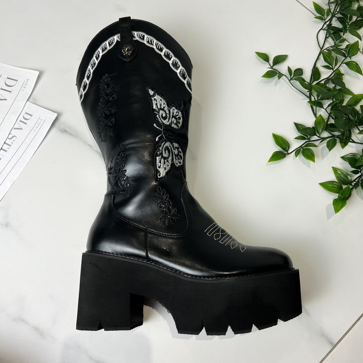 🤍Faster shipping on Diastudios.co.uk  Vegan 🌱 Sizes available: 3-8 UK sizing 🤍If you love these, check out my website, for discounts and new items: (Faster delivery for UK orders also available) diastudios.co.uk  🤍Discount code: 'NEWBIE' Emo Platform Boots For Halloween Streetwear, Winter Moto Boots With Platform For Alternative Fashion, Emo Platform Boots For Halloween Concerts, Gothic Round Toe Platform Boots For Fall, Black Platform Boots With Round Toe For Alternative Fashion, Black Round Toe Platform Boots For Alternative Fashion, Trendy Ankle Platform Boots For Alternative Fashion, Trendy Platform Moto Boots For Concert, Emo Style Boots For Halloween Concert