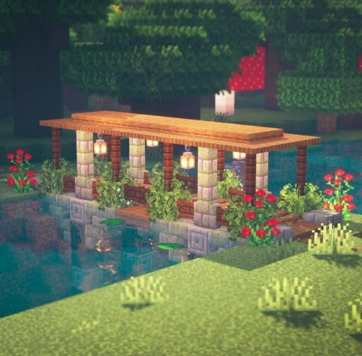 Cute Village Minecraft Ideas, Minecraft Building Ideas Bridges, Cute Mc Bridge, Easy Minecraft Bridge Ideas, Cottages In Minecraft, Minecraft Survival Bridge, Minecraft Village Planning, Minecraft Diagnol Bridge, Bridges In Minecraft Ideas