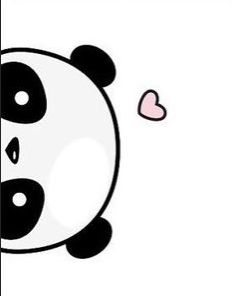 a panda bear with hearts in its mouth