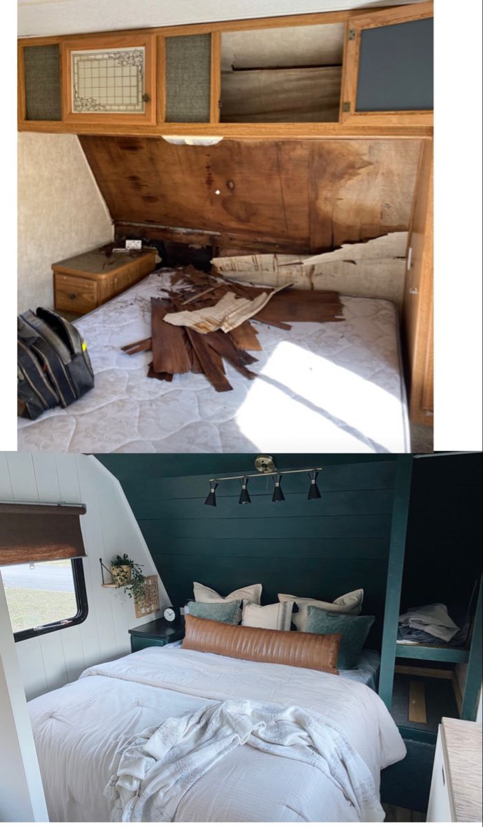 Motorhome Remodel, Glamper Camper, Rv Interior Remodel, Small Camper, Camper Interior Design, Tiny House Camper, Camper Trailer Remodel, Vintage Camper Remodel, Caravan Renovation