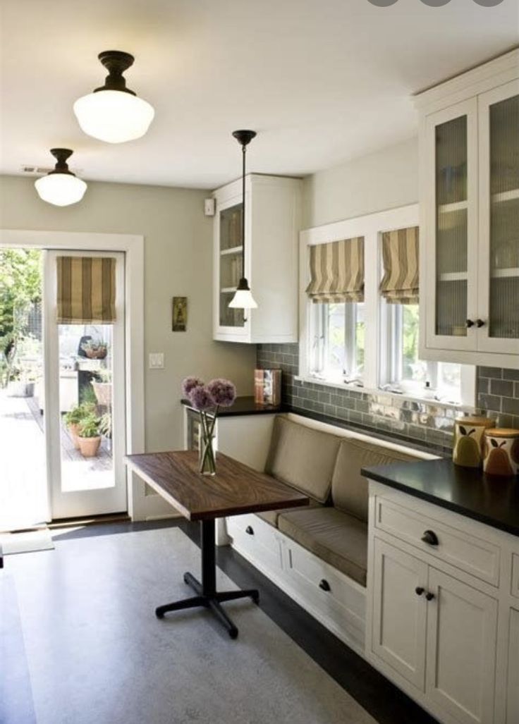 the kitchen is clean and ready to be used for cooking or dining room furniture,