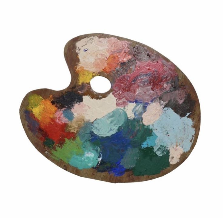 an abstract painting palette with multiple colors on it