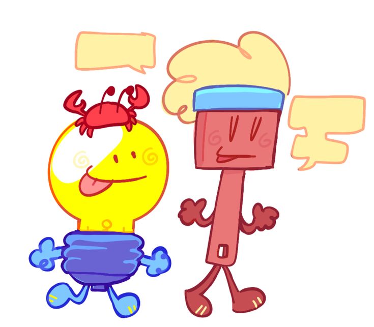 a cartoon character with a crab on his head and another character in the other hand