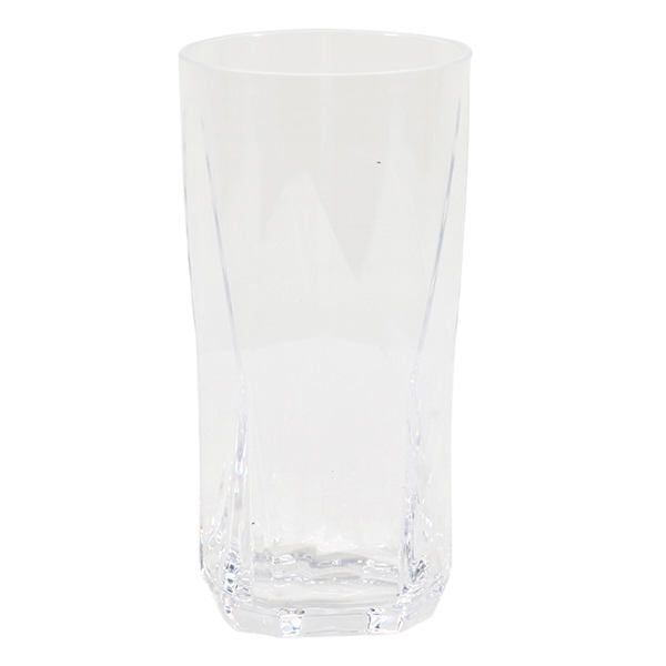 a clear glass is shown on a white background