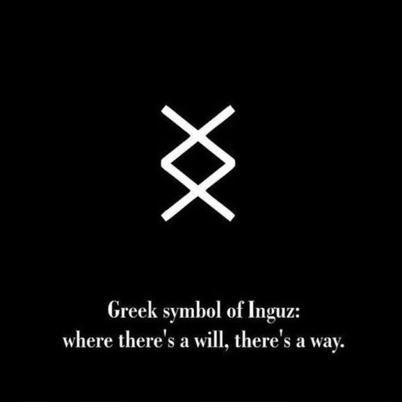 a black and white photo with the words greek symbol of lingzu where there's a will, there's a way